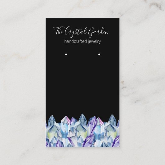 スピリチュアルボーアメジスト結晶イヤリングジュエリー 名刺 (正面)