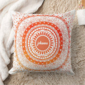 スピリチュアルマンダラオレンジイエローパーソナライズされた クッション (ブランケット)