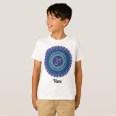 スピリチュアルマンダラムパープルアクアブルーカスタマイズ Tシャツ (正面フル)