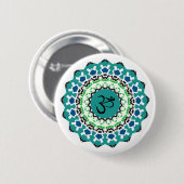 スピリチュアルマンダラヨガオムシンボルターコイズブルー 缶バッジ (正面&裏面)