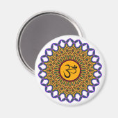 スピリチュアルマンダラヨガオムピーコック万華鏡のように千変万化するパターン マグネット (正面/裏面)