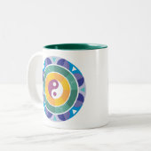 スピリチュアルマンダラレインボーカラー中国の陰陽 ツートーンマグカップ (正面左)