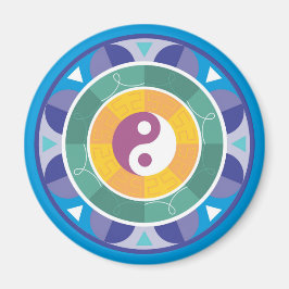 スピリチュアルマンダラレインボーカラー中国の陰陽 マグネット