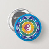 スピリチュアルマンダラレインボーカラー中国の陰陽 缶バッジ (正面&裏面)