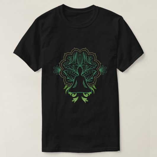 スピリチュアルマンダラ瞑想の沈静仏 Tシャツ (デザイン正面)
