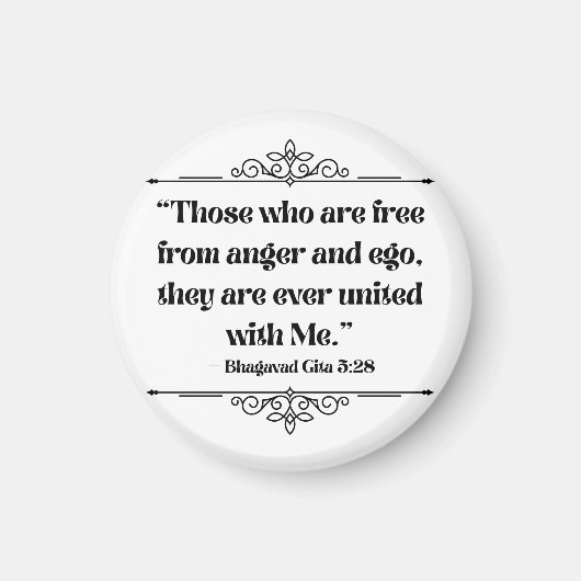 スピリチュアルミニマリストバガバッドギタ引用文 マグネット (正面)