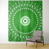 スピリチュアルモダン幾何エレガント緑曼荼羅 タペストリー (インサイチュ)
