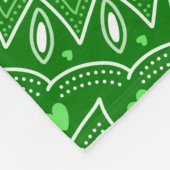 スピリチュアルモダン幾何エレガント緑曼荼羅 フリースブランケット (角)