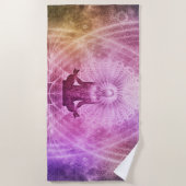 スピリチュアルヨガ瞑想カラフル禅 ビーチタオル (正面)