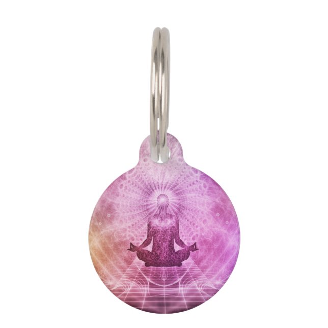 スピリチュアルヨガ瞑想カラフル禅 ペット　ネームタグ (正面)