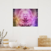 スピリチュアルヨガ瞑想カラフル禅 ポスター (キッチン)