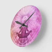 スピリチュアルヨガ瞑想カラフル禅 ラウンド壁時計 (傾斜)