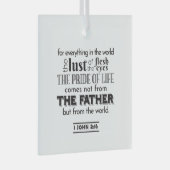 スピリチュアルリフレクションアート – 1 John 2:16 ガラスオーナメント (正面右)