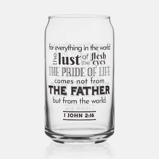 スピリチュアルリフレクションアート – 1 John 2:16 ガラス缶 (正面)