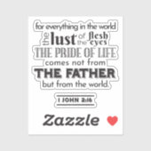 スピリチュアルリフレクションアート – 1 John 2:16 シール (シート)