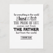 スピリチュアルリフレクションアート – 1 John 2:16 ポストカード (正面)