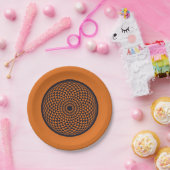 スピリチュアルレッドグレーマンダラジオメトリックオリエンタル ペーパープレート (パーティー)