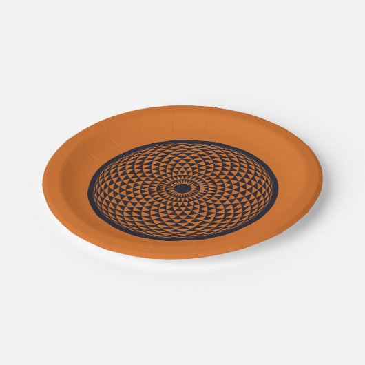 スピリチュアルレッドグレーマンダラジオメトリックオリエンタル ペーパープレート (アングル)