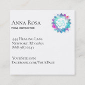 *~*スピリチュアルロータスフラワーマンダラOmオウム記号 スクエア名刺 (裏面)