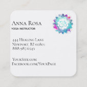 *~*スピリチュアルロータスフラワーマンダラOmオウム記号 スクエア名刺 (裏面)