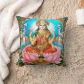 スピリチュアルヴィンテージヒンドゥーディアティラクシュミ クッション (ブランケット)