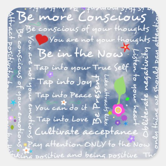 スピリチュアル前向き肯定 スクエアシール (正面)