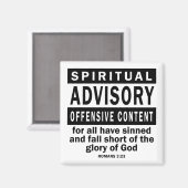 スピリチュアル助教ローマ3:23キリスト教の引用文 マグネット (正面/裏面)