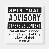 スピリチュアル助教ローマ3:23キリスト教の引用文 マグネット (正面)