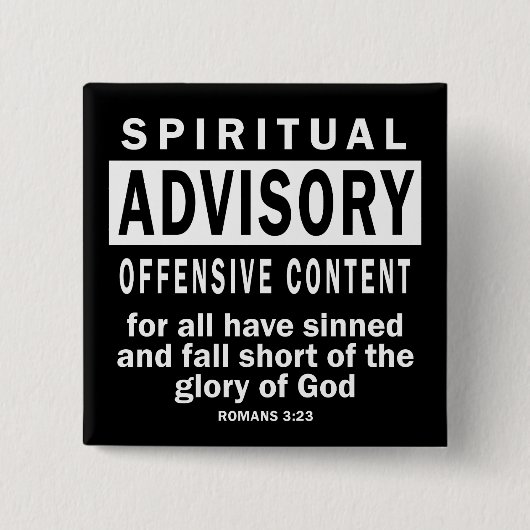 スピリチュアル助教ローマ3:23キリスト教の引用文 缶バッジ (正面)