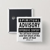 スピリチュアル助教ローマ3:23キリスト教の引用文 缶バッジ (正面&裏面)