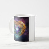 スピリチュアル宇宙ハート愛のシンボル コーヒーマグカップ (正面左)