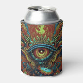 スピリチュアル幻想的な炎の目 缶クーラー (缶正面)