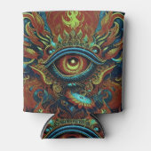 スピリチュアル幻想的な炎の目 缶クーラー (正面)