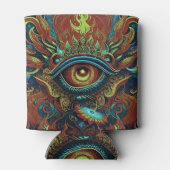 スピリチュアル幻想的な炎の目 缶クーラー (裏面)