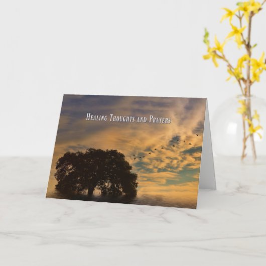 スピリチュアル形而上学的オークの木と良くなる カード (黄色い花)