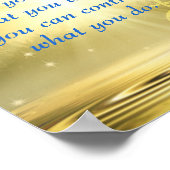 スピリチュアル感動的引用文ブルー&金ゴールド ポスター (角)