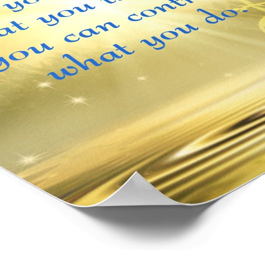 スピリチュアル感動的引用文ブルー&金ゴールド ポスター (角)