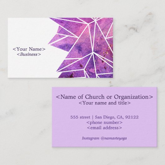 スピリチュアル散乱紫三角名刺 名刺 (正面/裏面)