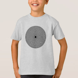 スピリチュアル白黒マンダラジオメトリックアート Tシャツ