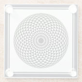 スピリチュアル白黒マンダラジオメトリックオリエンタル ガラスコースター (裏面)