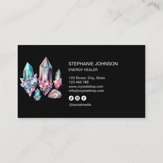 スピリチュアル神秘的なエネルギーヒーラー結晶宝石 名刺 (裏面)