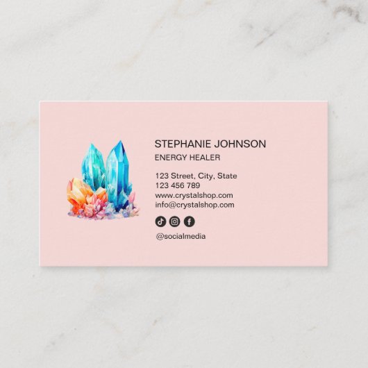 スピリチュアル神秘的なエネルギーヒーラー結晶宝石 名刺 (裏面)