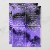 スピリチュアル紫色の水彩確認セットカード 招待状 (正面/裏面)