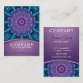 スピリチュアル紫色の花、青の海 名刺 (正面/裏面)