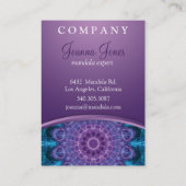 スピリチュアル紫色の花、青の海 名刺 (裏面)