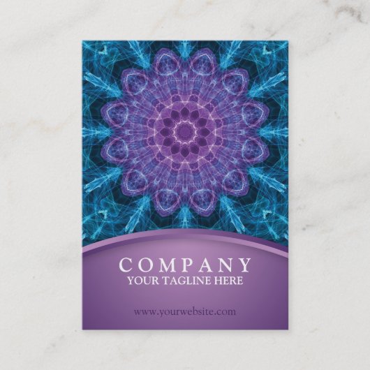 スピリチュアル紫色の花、青の海 名刺 (正面)