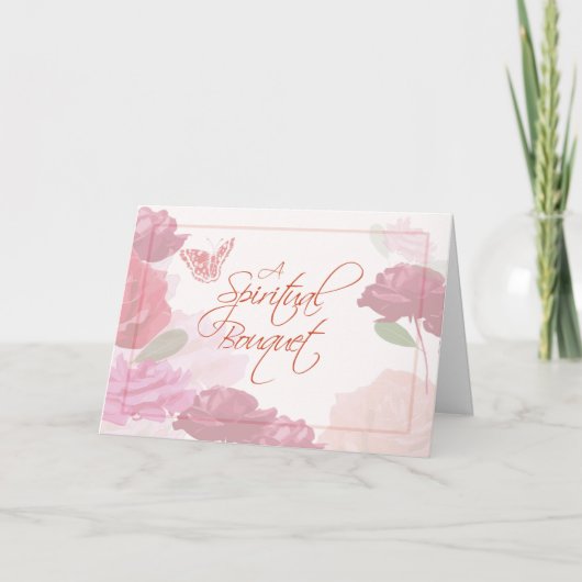 スピリチュアル考えブーケのバラ カード (正面)