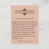 スピリチュアル聖体聖体カード – エンジェルホールディングホスト 名刺 (裏面)