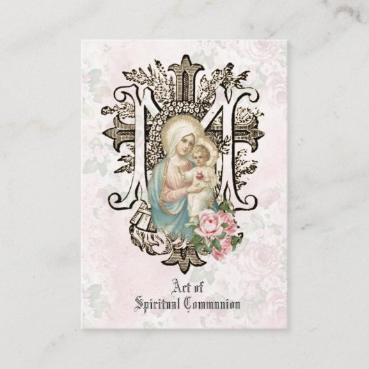 スピリチュアル聖餐式カードカトリック祈りの言葉 エンクロージャーカード (正面)