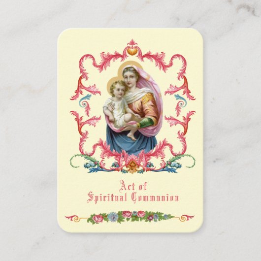 スピリチュアル聖餐式カードカトリック祈りの言葉 名刺 (正面)